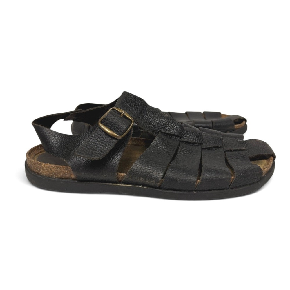 Vintage‎ Dockers Sandals Mens 11.5 Black Fisherman Leather Buckle 90s Italy Made